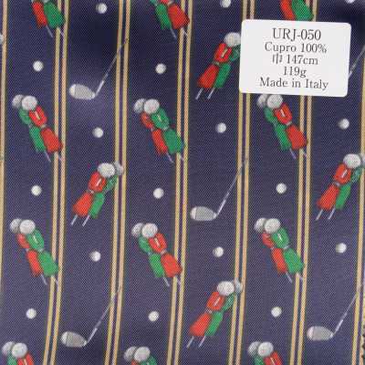 URJ-050 Made In Italy Cupro 100% Printed Lining, Golf Pattern