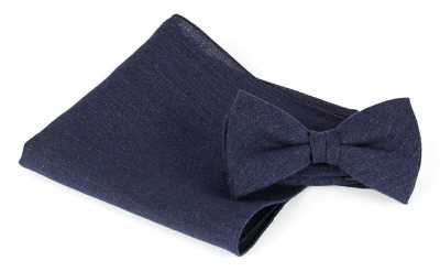 LBCF Linen Bow Tie & Pocket Square Set