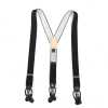SR-BLACK SR-BLACK Suspenders EXCY Braces Black Solid 2in1 35mm Elastic