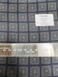URJ-068 100% Italian Cupro Printed Lining Base Navy Blue Pattern Beige TCS Sub Photo