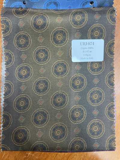 URJ-074 Italian-Made 100% Cupra Printed Lining, Brown Gradient