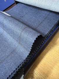 14CN1557 CANONICO Standard 21μ RUSTIC TROPICAL Windowpane Blue[Textile] CANONICO Sub Photo