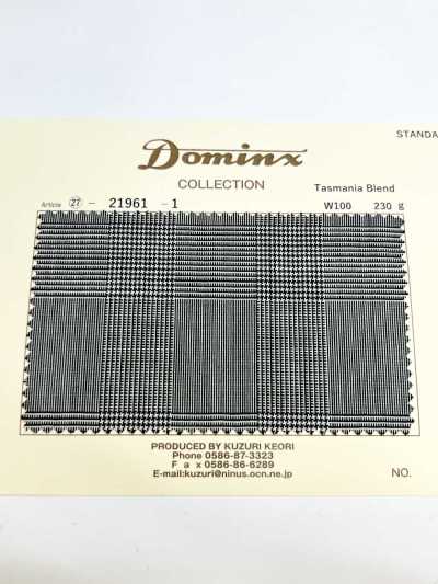 21961 Tasmania Blend Wool DOMINX Standard Collection High-Quality Wool Glen Check