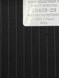 39409 FANCY WORSTED Wrinkle-resistant Wool Polyester Chalk Stripe[Textile] Kunishima Co., Ltd. Sub Photo