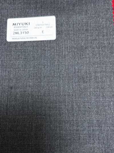 26AW MIYUKI Textile ESSENTIALS STRETCH TWILL Medium Gray Solid