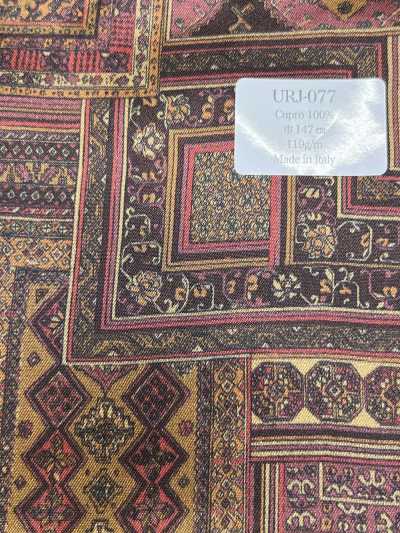 Made In Italy 100% Cupro Printed Lining, Multi-Pattern, Bordeaux