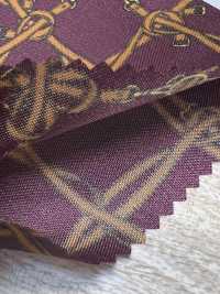 URJ-093 Made In Italy 100% Cupra Printed Lining Belt Check Wine Red TCS Sub Photo
