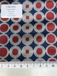 URJ-094 Made In Italy 100% Cupra Printed Lining Multi-Dot Red X Navy TCS Sub Photo