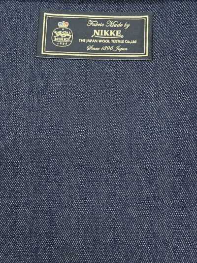 896S4311-38 NIKKE WOOL DENIM Navy Blue Plain S140s
