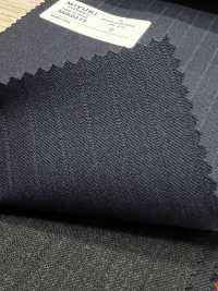 5MK0215 MIYUKI EVER WOOL Shadow Stripe Navy[Textile] Miyuki Woolen Mills Sub Photo