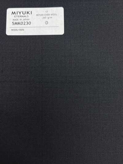 5MK0230 MIYUKI EVER WOOL (Miyuki Ever Wool) Shadow Windowpane Dark Navy Blue