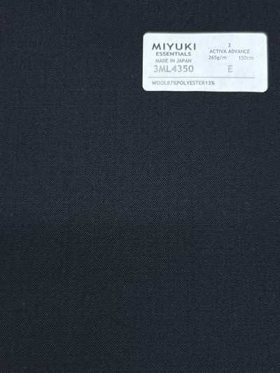 3ML4350 26SS MIYUKI Fabric ESSENTIALS ACTIVA ADVANCE Black Solid