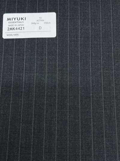 2MK4421 26SS Miyuki Fabric MIYUKI ESSENTIALS ACTIVA Charcoal Gray Stripe