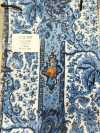 URJ-097 Italian-made 100% Cupro Cupro Lining, Paisley Pattern, Blue.
