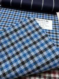 MH6511-BL Standard Japanese Wool-Mohair Worsted (Tonic Style) Check Blue[Textile] Additional Images