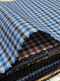 MH6511-BL Standard Japanese Wool-Mohair Worsted (Tonic Style) Check Blue[Textile] Additional Images