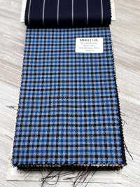 MH6511-BL Standard Japanese Wool-Mohair Worsted (Tonic Style) Check Blue[Textile] Additional Images