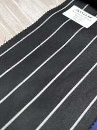 SK5524-BK Standard Japanese Silk Wool Stretch Stripe Black[Textile] Additional Images