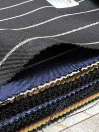 SK5524-BK Standard Japanese Silk Wool Stretch Stripe Black[Textile] Additional Images