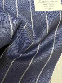 SK5524-BL Standard Japanese Silk-Wool Stretch Stripe Navy[Textile] Additional Images