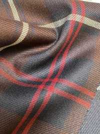 SK5536-BR Standard Japanese Silk-Wool Stretch Check Brown[Textile] Additional Images