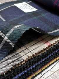 SK5536-GR Standard Japanese Silk-Wool Stretch Check Green[Textile] Additional Images