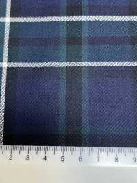 SK5536-GR Standard Japanese Silk-Wool Stretch Check Green[Textile] Additional Images