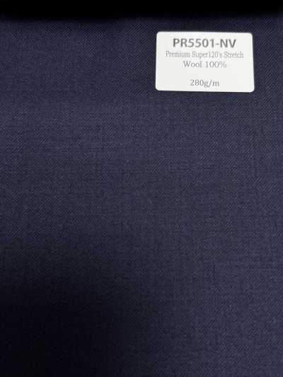 PR5501-NV Standard Japanese-Made Premium Super120's Stretch Solid Navy Blue