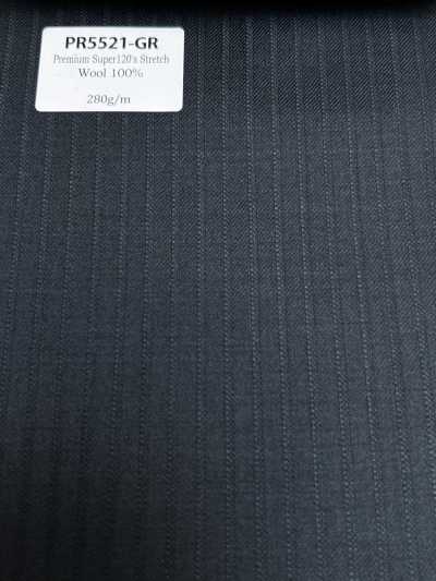 PR5521-GR Standard Japanese-made Premium Super120's Stretch Stripe Green