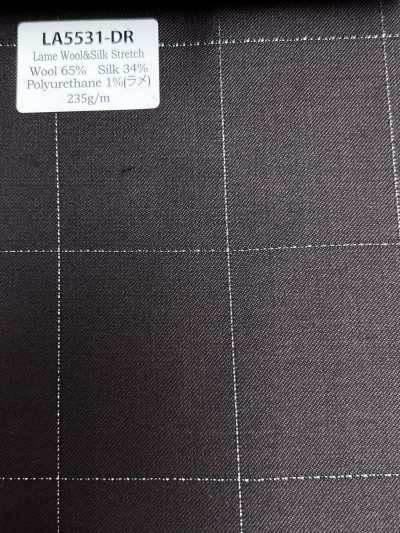 LA5531-DR Standard Japanese Silk Lame Wool Stretch Check, Dark Red