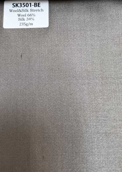 SK3501-BE Classic Japanese-Made Silk Wool Stretch Beige