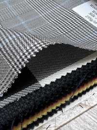 SK3532-GY Classic Japanese-made Silk Wool Stretch Check Gray[Textile] Additional Images