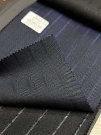 69580-38 26AW HERDREX [Silk & Wool] Silk And Wool Navy Shadow Stripe[Textile] Kunishima Co., Ltd. Additional Images