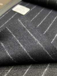 69582-34 26AW HERDREX [Tasmanian Flannel] Silk And Wool Navy Stripe[Textile] Kunishima Co., Ltd. Sub Photo