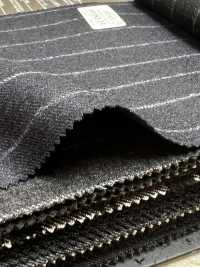 69582-34 26AW HERDREX [Tasmanian Flannel] Silk And Wool Navy Stripe[Textile] Kunishima Co., Ltd. Sub Photo