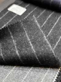 69582-41 26AW HERDREX [Tasmanian Flannel] Silk And Wool Charcoal Stripe[Textile] Kunishima Co., Ltd. Sub Photo