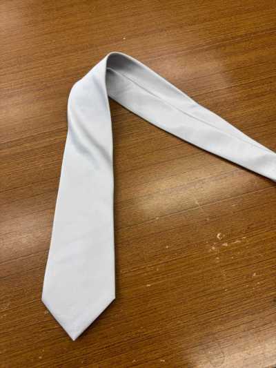 NE-30-OUT Outlet Japanese-Made Formal Necktie, Satin, Silver
