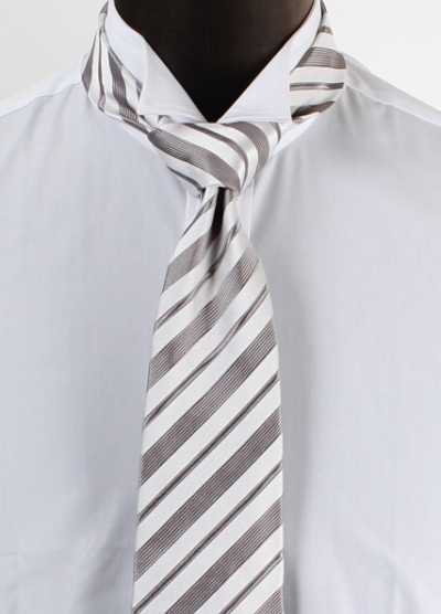 [Outlet] VANNERS Morning Tie Gray Stripe