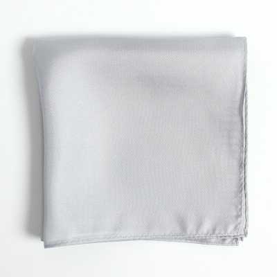 CF-1203-OUT [Outlet] Made In Japan Twill Weave 16 Momme Silk Pocket Square Light Gray