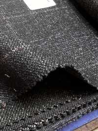 56CN5231 CANONICO Wool Silk & Linen Fancy Suiting Navy Blue/Brown Windowpane[Textile] CANONICO Additional Images