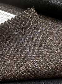 56CN5233 CANONICO WOOL SILK & LINEN FANCY SUITING Brown/Blue Windowpane[Textile] CANONICO Additional Images