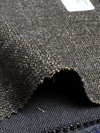 56CN5233 CANONICO WOOL SILK & LINEN FANCY SUITING Brown/Blue Windowpane[Textile] CANONICO Additional Images
