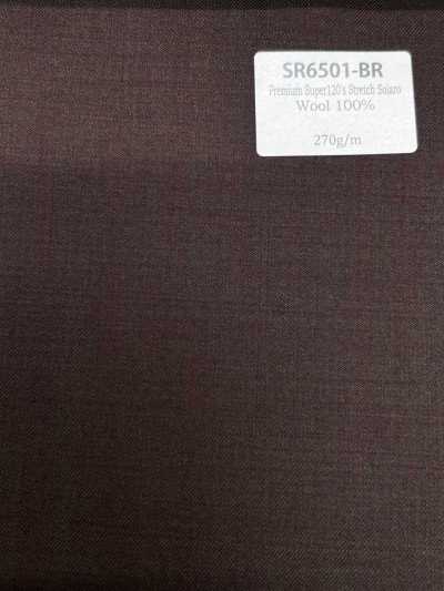 SR6501-BR Standard Japanese-made Premium Super120's Single-thread Stretch Solaro Brown No Pattern Iridescent