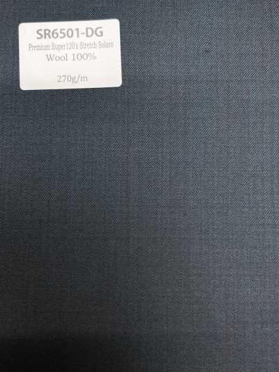 SR6501-DG Standard Japanese-made Premium Super120' Single-ply Stretch Solaro Dark Gray No Pattern Iridescent
