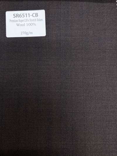 Standard Japanese-made Premium Super 120's Single Yarn Stretch Solaro Charcoal Brown Corduroy No Pat