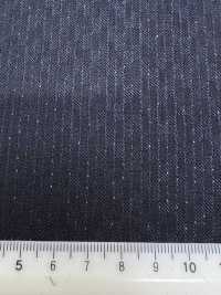 LA6511-NV Made In Japan Silk Lame Wool Stretch Navy Blue Stripe[Textile] HOSOI SYOJI Additional Images