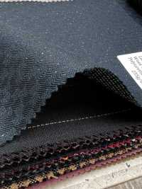 LA6511-GR Japanese-made Silk Lame Wool Stretch Green Stripe[Textile] HOSOI SYOJI Additional Images