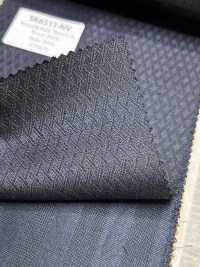 SK6511-NV Made In Japan Silk Wool Stretch Navy Blue Diamond Pattern[Textile] HOSOI SYOJI Additional Images