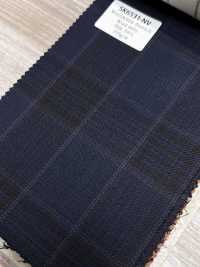 SK6531-NV Made In Japan Silk Wool Stretch Navy Blue Check[Textile] HOSOI SYOJI Additional Images