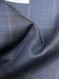 SK6531-NV Made In Japan Silk Wool Stretch Navy Blue Check[Textile] HOSOI SYOJI Additional Images